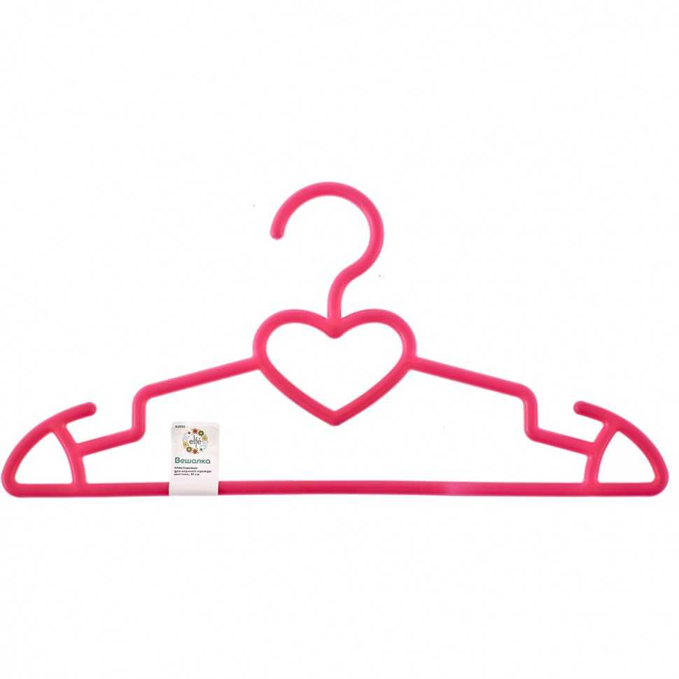 Вешалка пластиковая для верхней одежды 41 см, цветная, сердечко Elfe Вешалки для одежды фото, изображение